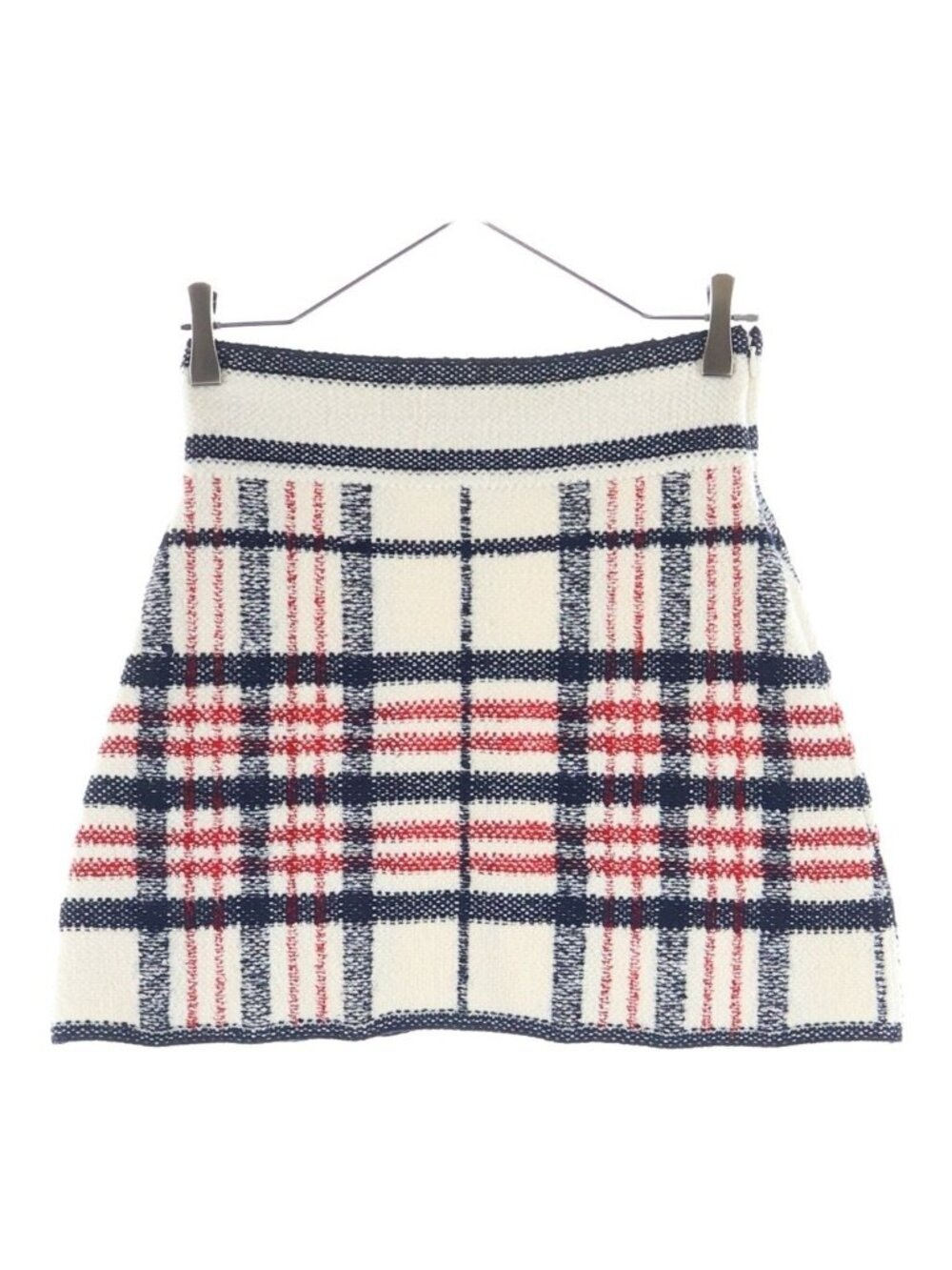 Dior Plaid Wool Tweed Mini Skirt Black White